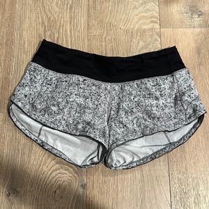 Black and Gray Speed Up Shorts W/ Lace Trim 2.5” Inseam